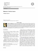 Rhetoric is Not the Answer